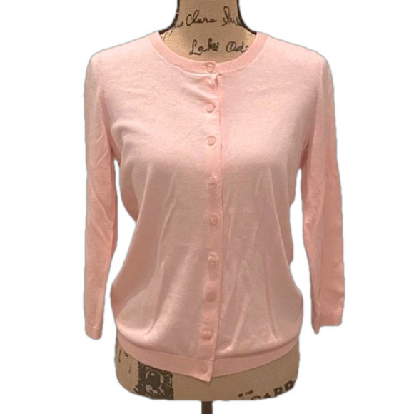 Talbots Sweaters - Talbots Classic Pink Button Front Cardigan Sweater S NWT